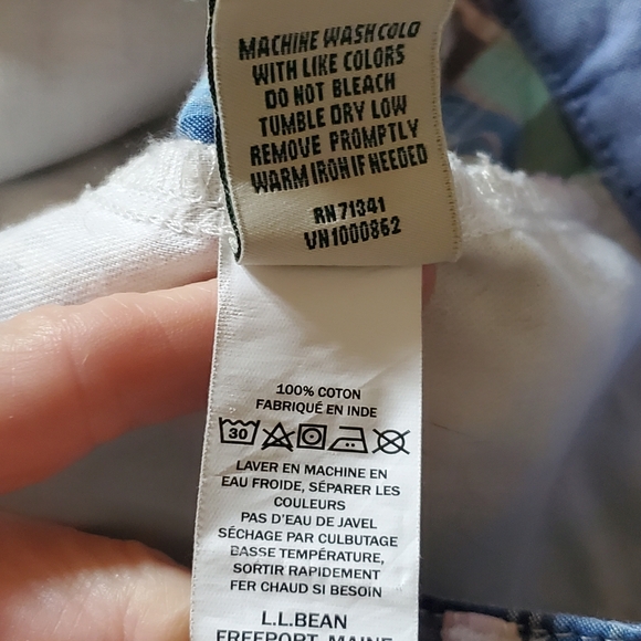L.L. Bean Patchwork Favorite Fit Chino Sz. 16 Shorts w Pockets - Picture 8 of 11